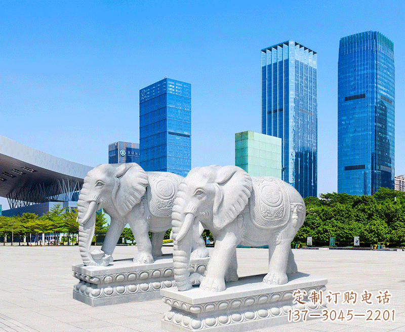 上海公石雕刻的大象