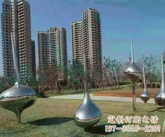 上海小区不锈钢抽象陀螺雕塑