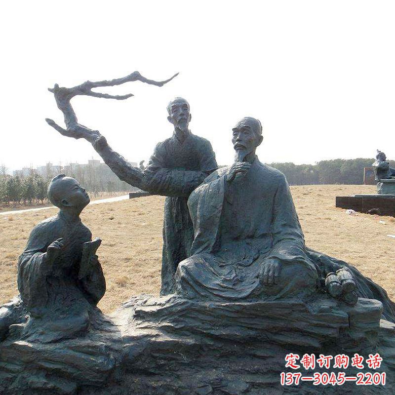 上海八大山人景观小品雕塑-公园历史名人著名画家朱耷情景雕塑