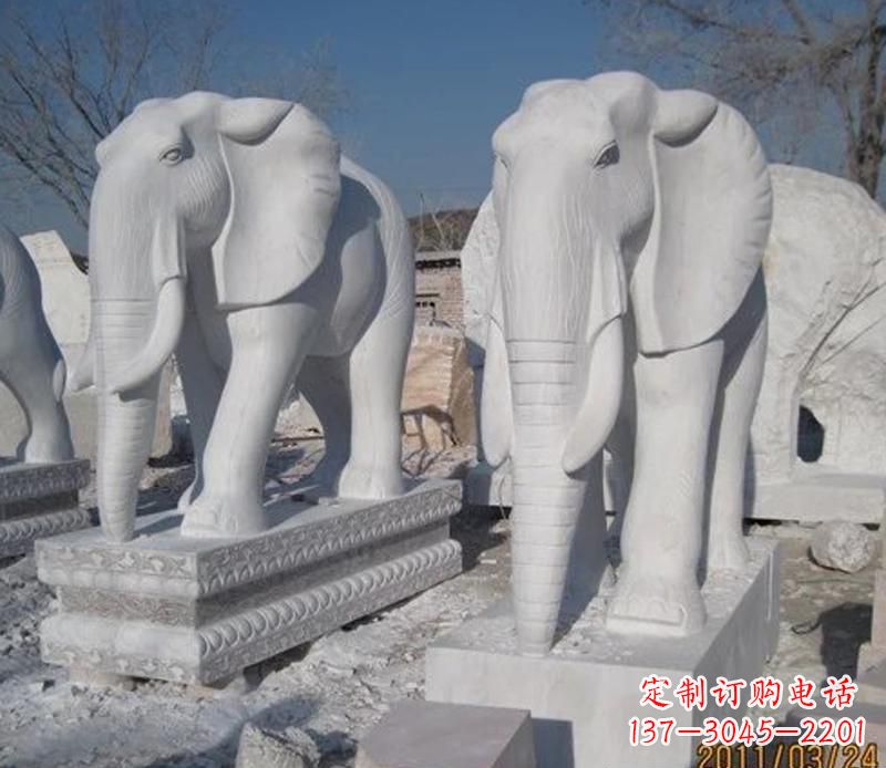 上海白色石头大象