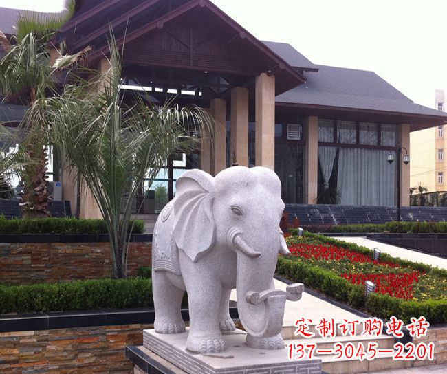 上海鼻卷元宝大象别墅景观石雕