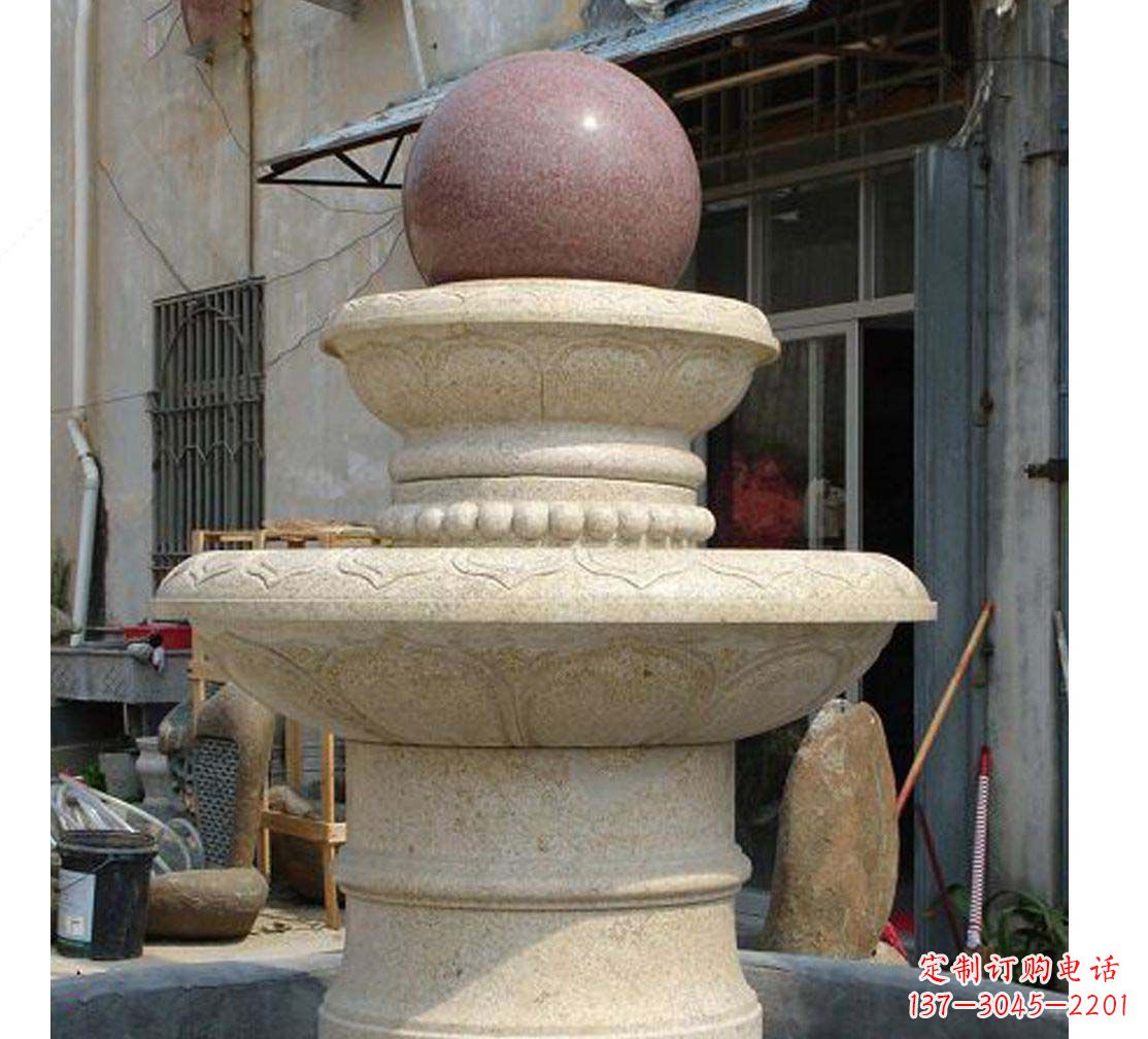 上海别墅景观大理石风水球喷泉雕塑