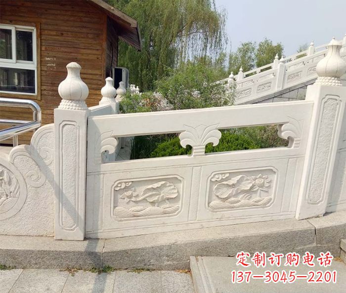 上海别墅景观汉白玉石浮雕栏板 (2)