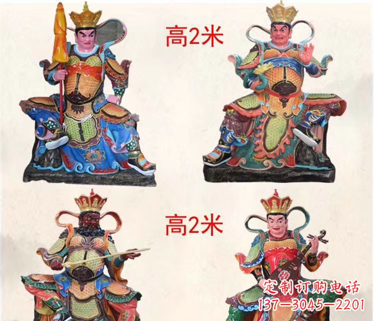 上海玻璃钢彩绘四大天王雕塑宏伟壮观的艺术珍品