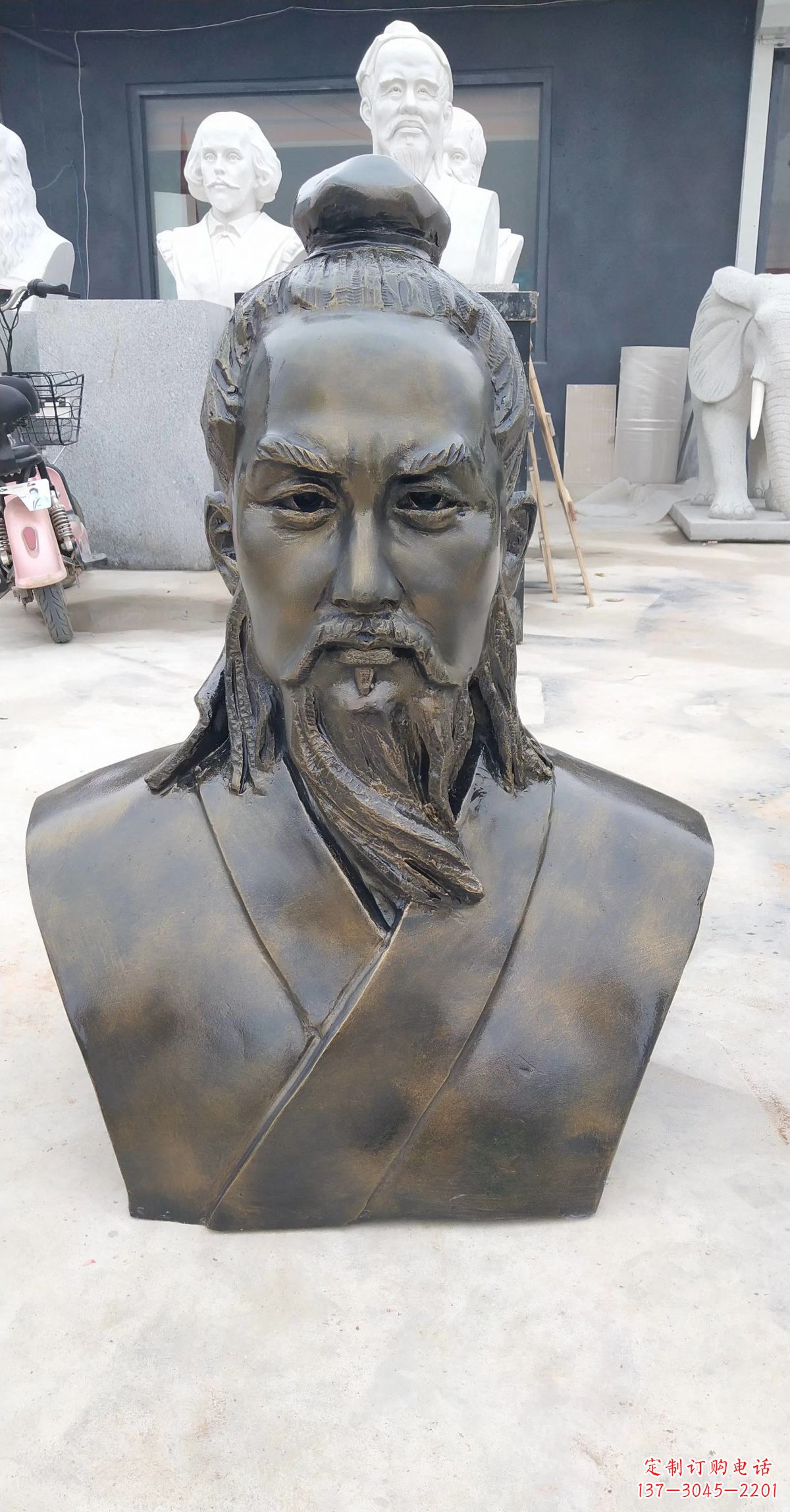 上海玻璃钢鲁班头像雕塑传承传统雕刻技艺
