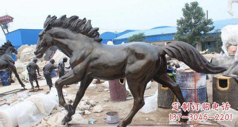 上海玻璃钢仿铜马广场动物雕塑精美雕塑装点繁华城市