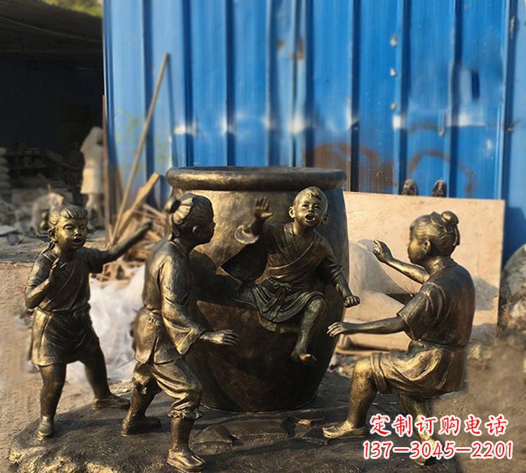 上海司马光雕塑以玻璃钢仿铜创作