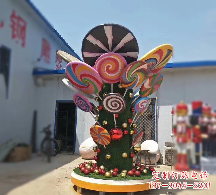 上海玻璃钢制作的棒棒糖雕塑