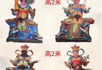 上海玻璃钢彩绘四大天王雕塑宏伟壮观的艺术珍品