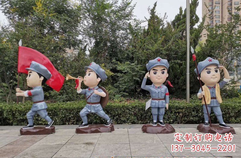 上海红军雕塑象征着中国革命的精神