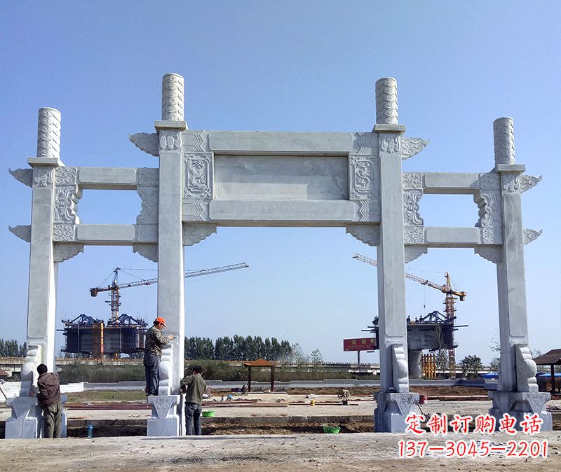 上海玻璃钢牌坊雕塑美丽的艺术与历史结合