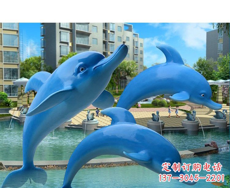 上海玻璃钢海豚雕塑灵动而美丽