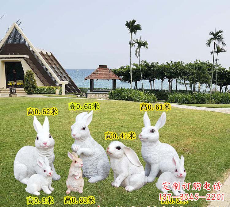 上海玻璃钢兔子雕塑精致的艺术之作