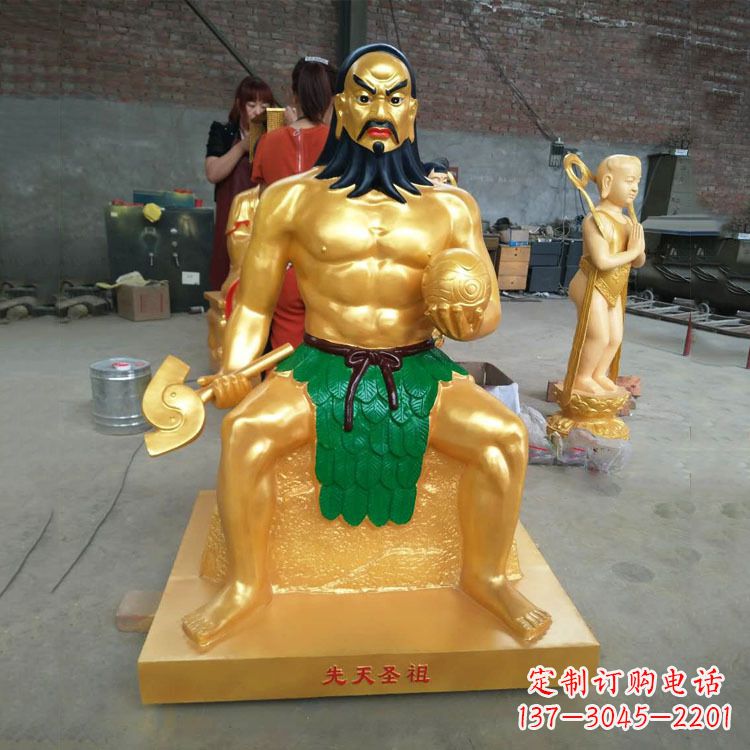 上海炎帝雕塑玻璃钢彩绘的神话传说