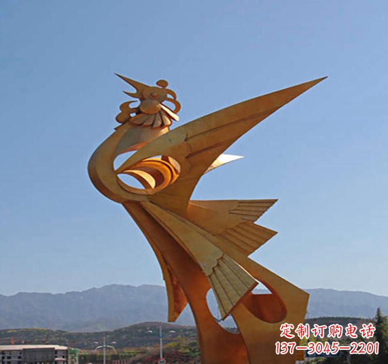 上海不锈钢凤凰雕塑传承瑞雪兆丰年
