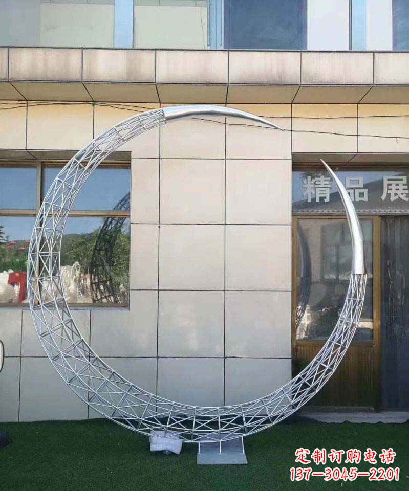 上海不锈钢别墅月亮镂空雕塑