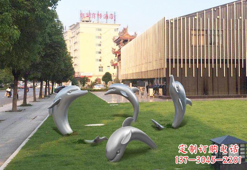 上海不锈钢海豚雕塑艺术与环保的完美结合