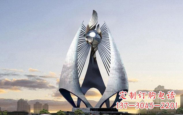 上海不锈钢城市船帆雕塑传承海洋文化