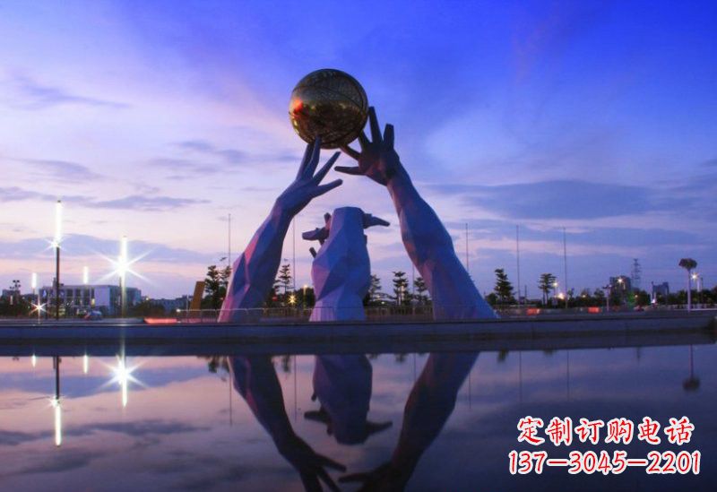 上海不锈钢城市的地球雕塑