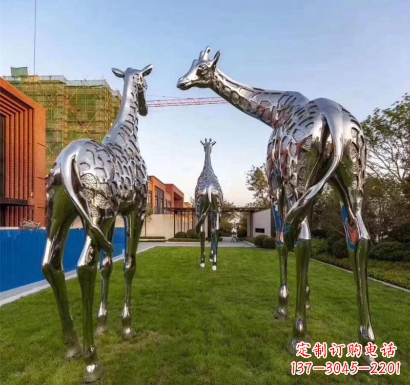 上海不锈钢城市园林动物雕塑展示大自然的美丽
