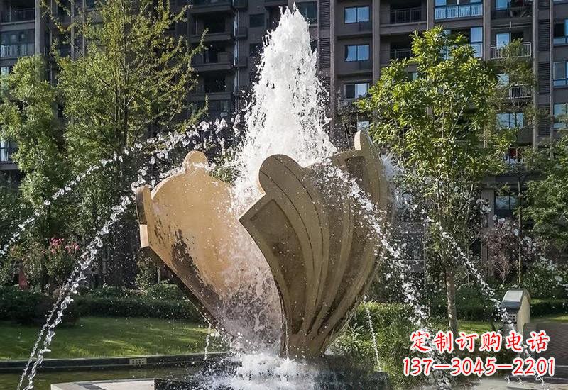 上海不锈钢贝壳喷泉雕塑精美而又耐用
