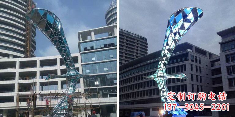 上海大雁景观雕塑——精美不锈钢艺术品