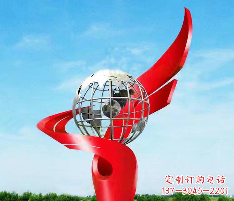 上海不锈钢地球雕塑精美的艺术品