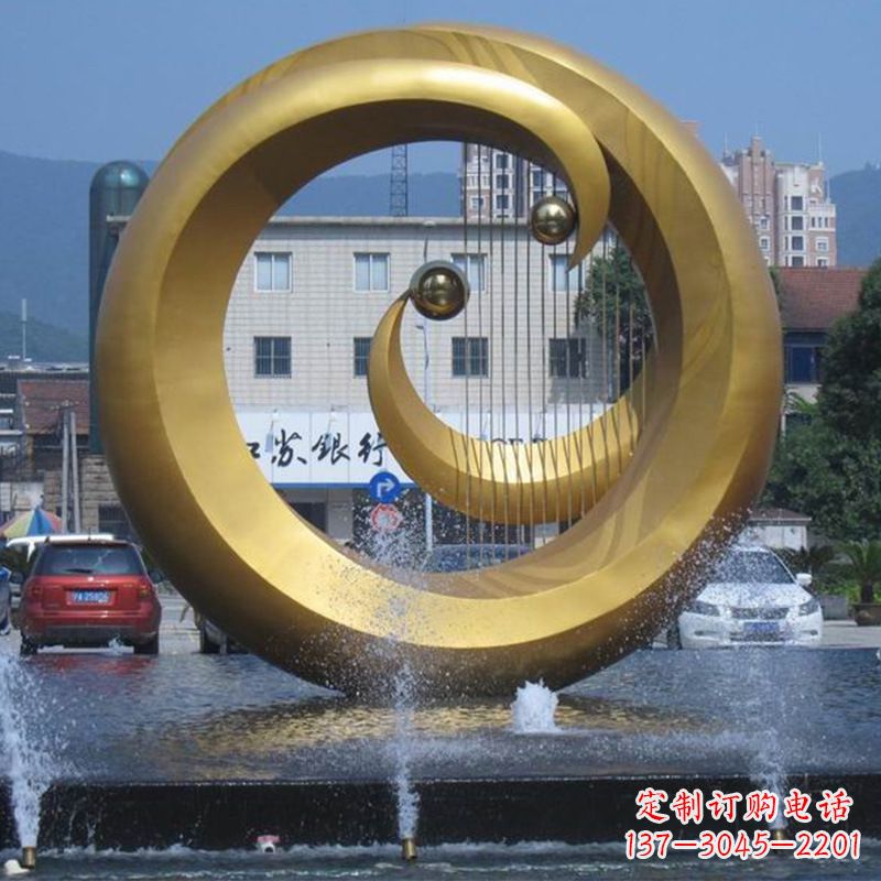 上海不锈钢喷泉雕塑美丽与宁静