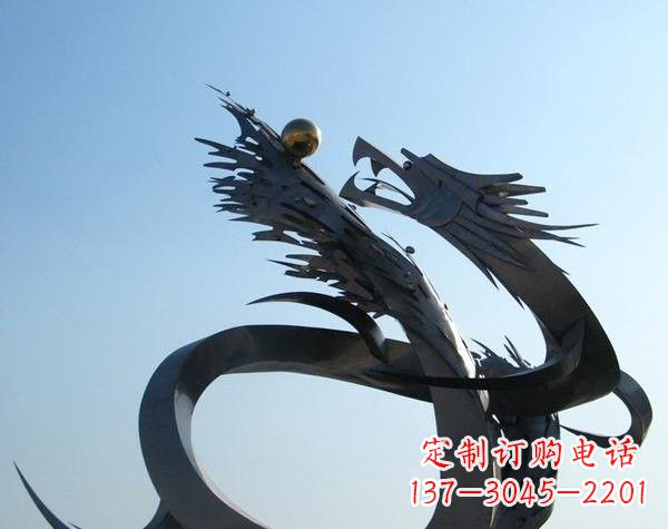 上海不锈钢抽象龙戏珠
