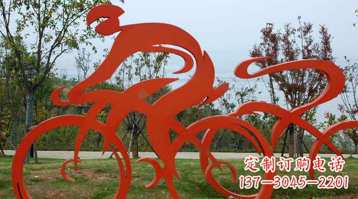 上海不锈钢自行车雕塑捕捉运动精神