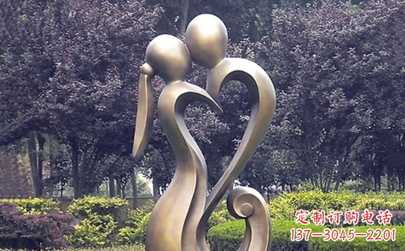 上海不锈钢情侣雕塑浪漫的永恒