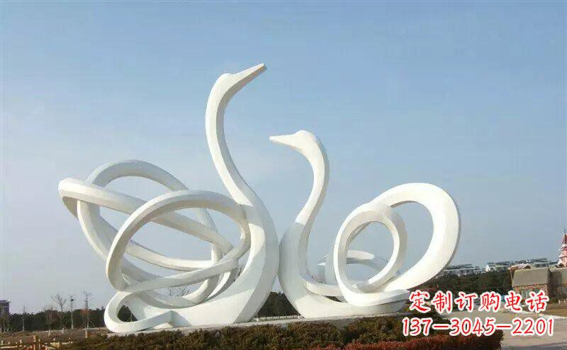 上海不锈钢抽象天鹅雕塑 (4)