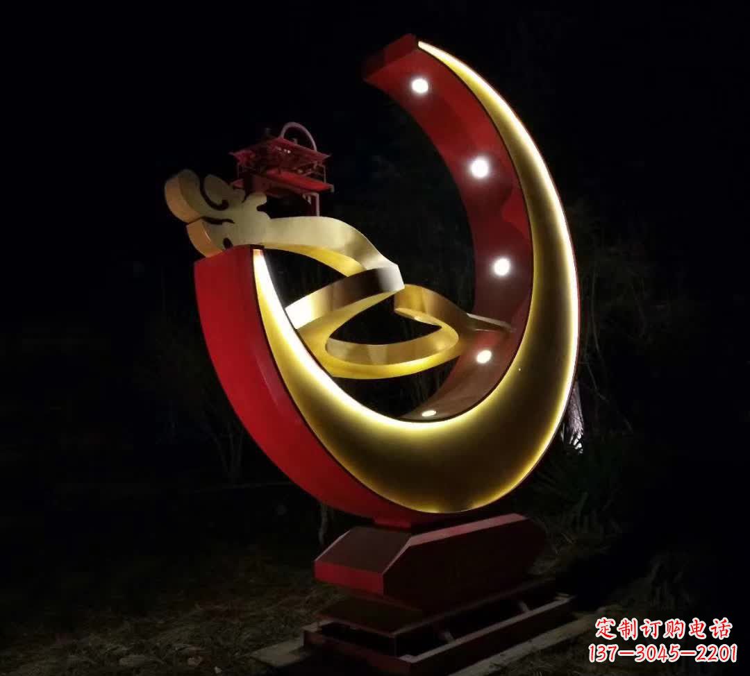 上海不锈钢月亮雕塑静谧中的经典之美
