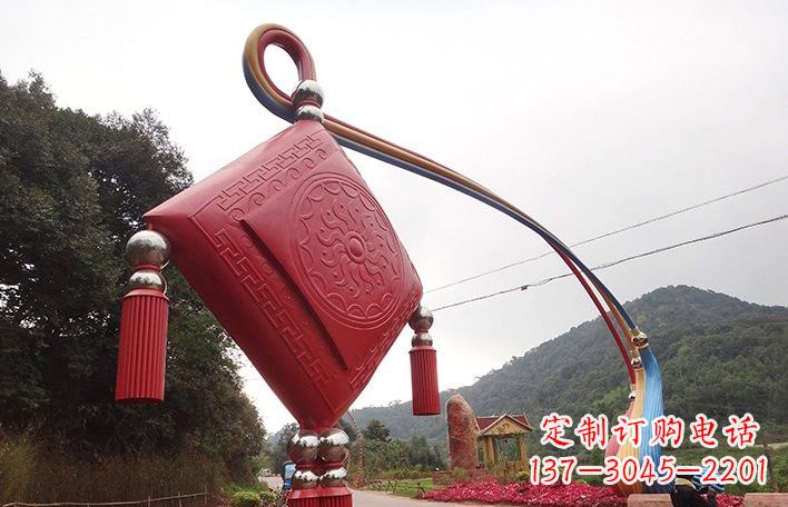 上海不锈钢抽象中国结拱门