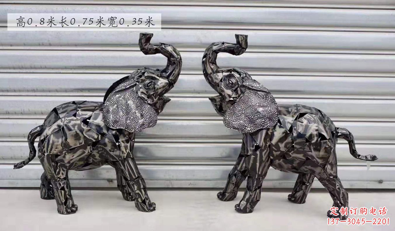 上海不锈钢大象雕塑精美的摆件装饰