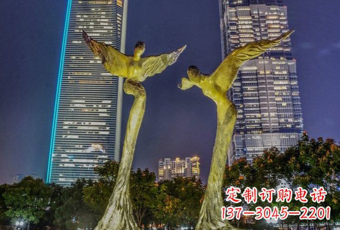 上海不锈钢大型天使雕塑一种极具震撼力的艺术之作