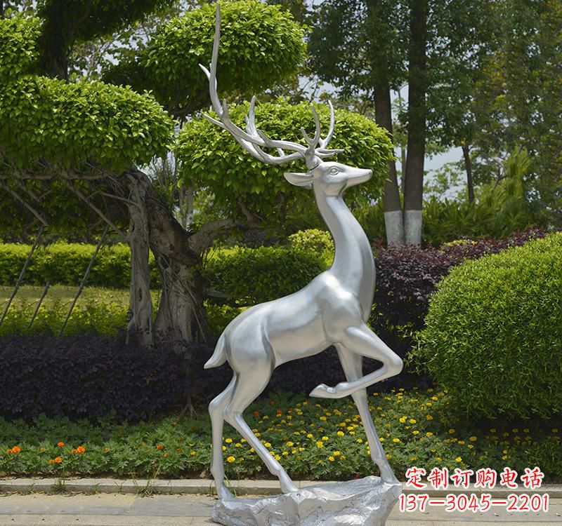 上海不锈钢动物艺术梅花鹿雕塑
