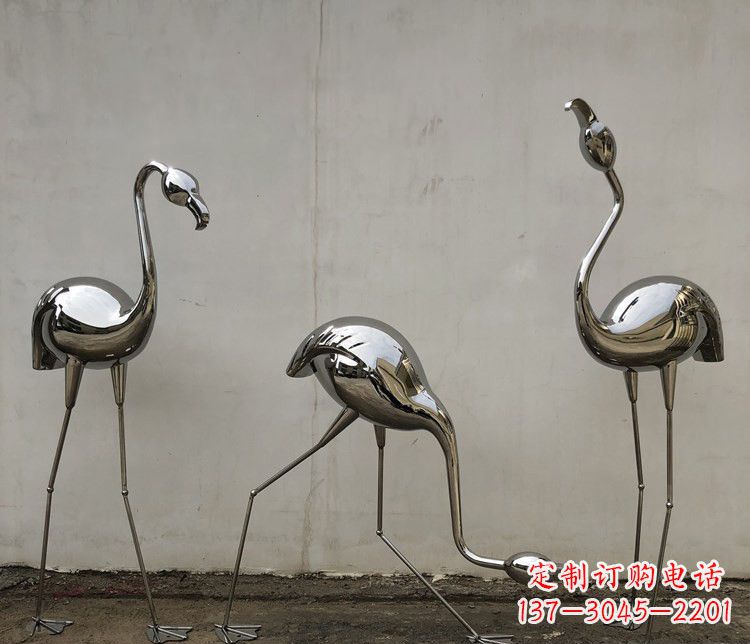 上海不锈钢锻造的火烈鸟雕塑