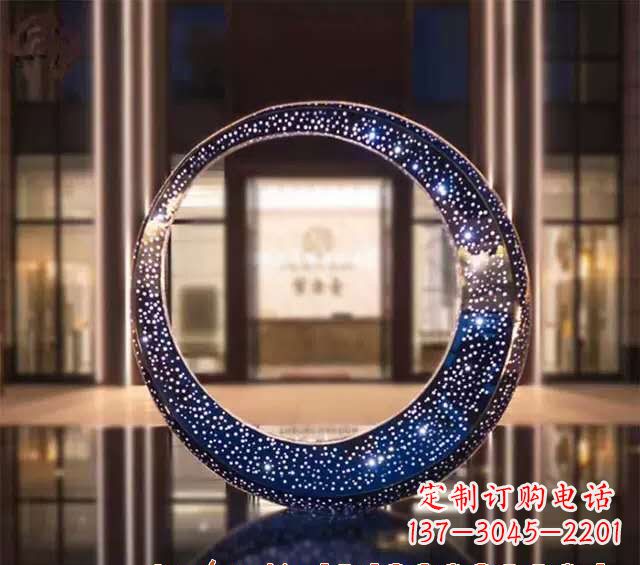 上海不锈钢发光月亮雕塑照亮夜空的梦幻之光