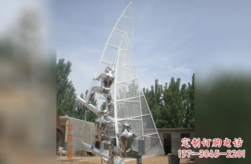 上海不锈钢帆船雕塑精美的艺术品