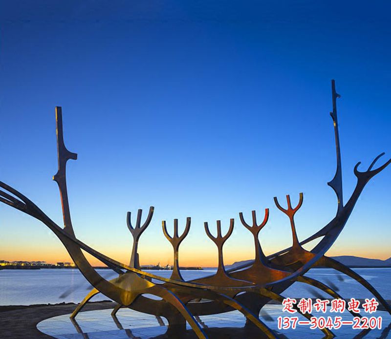 上海帆船雕塑精致的海洋艺术品
