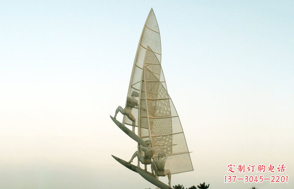 上海精美的不锈钢帆船雕塑