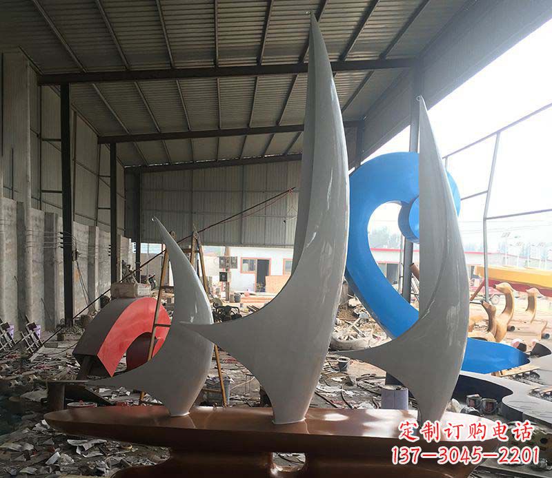 上海不锈钢帆船景观雕塑 (2)