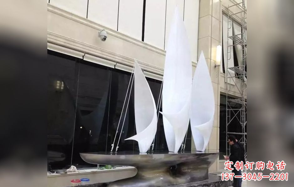 上海不锈钢帆船海洋迷人的雕塑