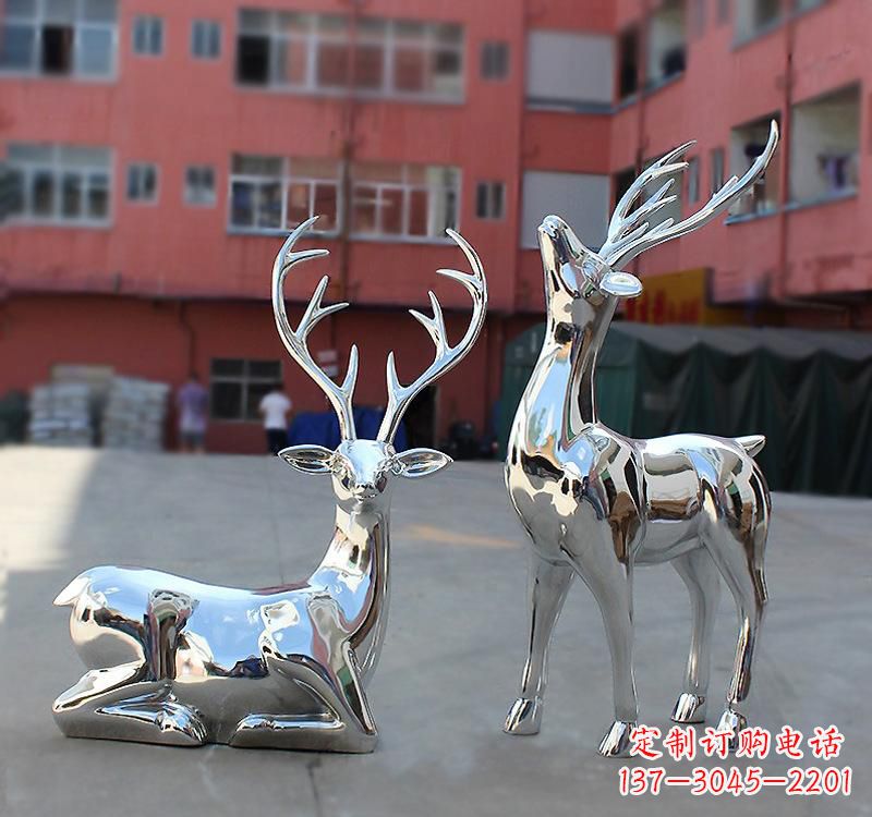 上海不锈钢仿真梅花鹿雕塑——精致美观