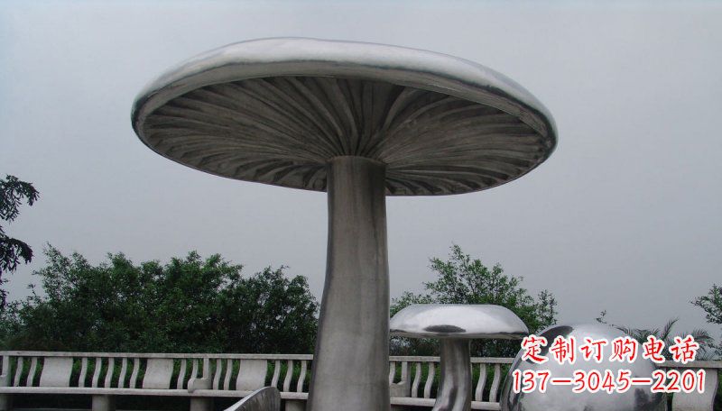 上海不锈钢仿真蘑菇凉亭雕塑