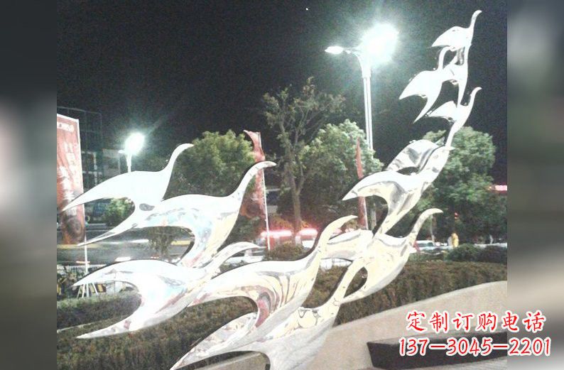 上海不锈钢大雁雕塑一种高雅的艺术美学