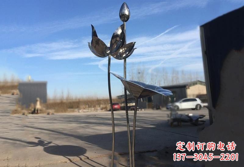 上海不锈钢荷花雕塑精美的艺术瑰宝