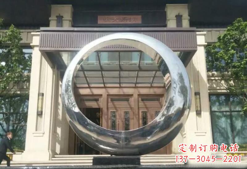 上海不锈钢公园圆环雕塑精致美观的艺术品