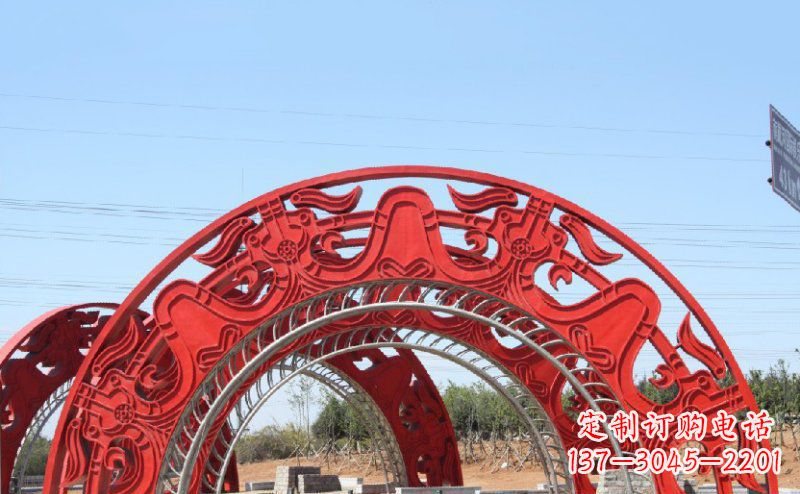 上海不锈钢拱门雕塑美丽的艺术精品